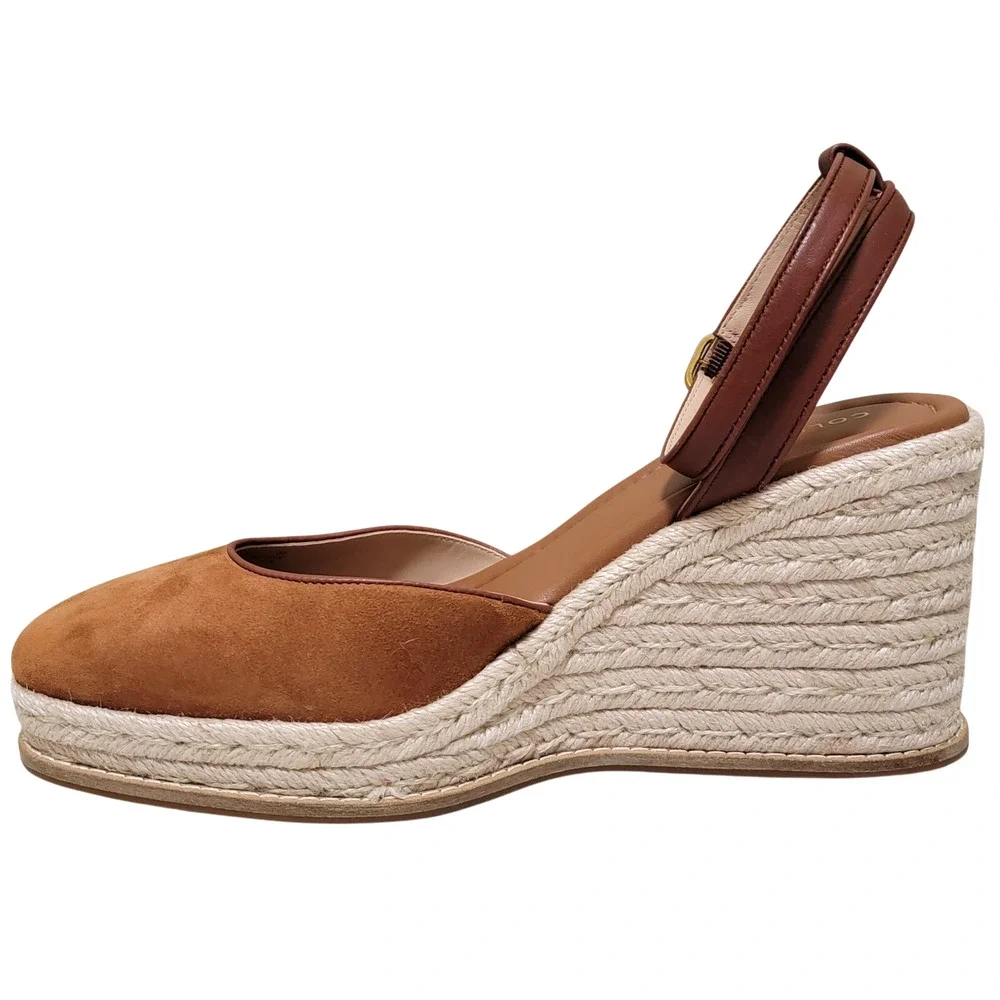 Cole Haan Women Cloudfeel Kyra Espadrille Wedge Heels Size US 9.5B British Tan